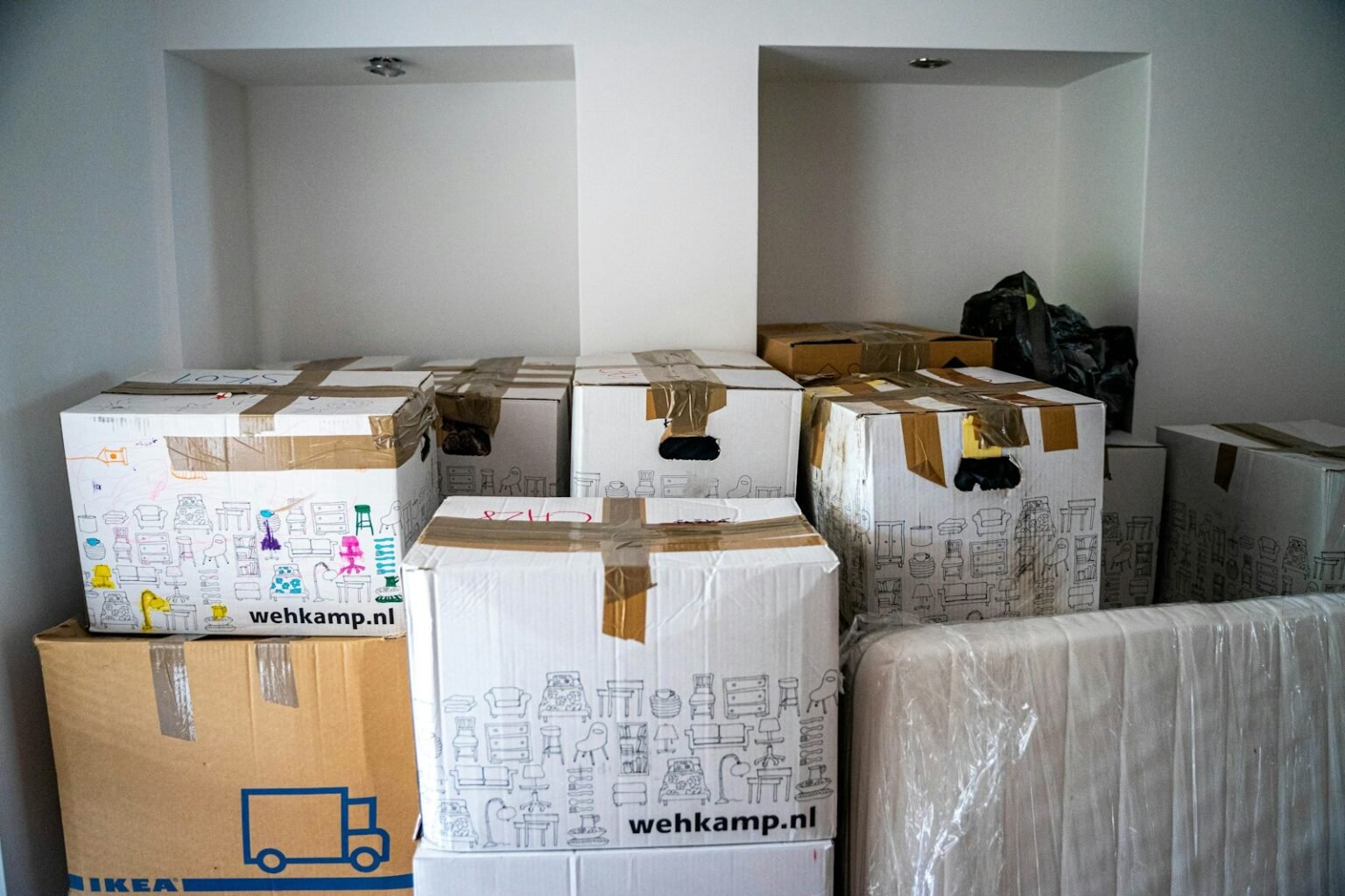 Moving boxes room