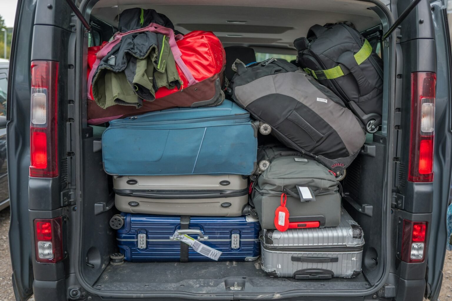 Packed van luggage